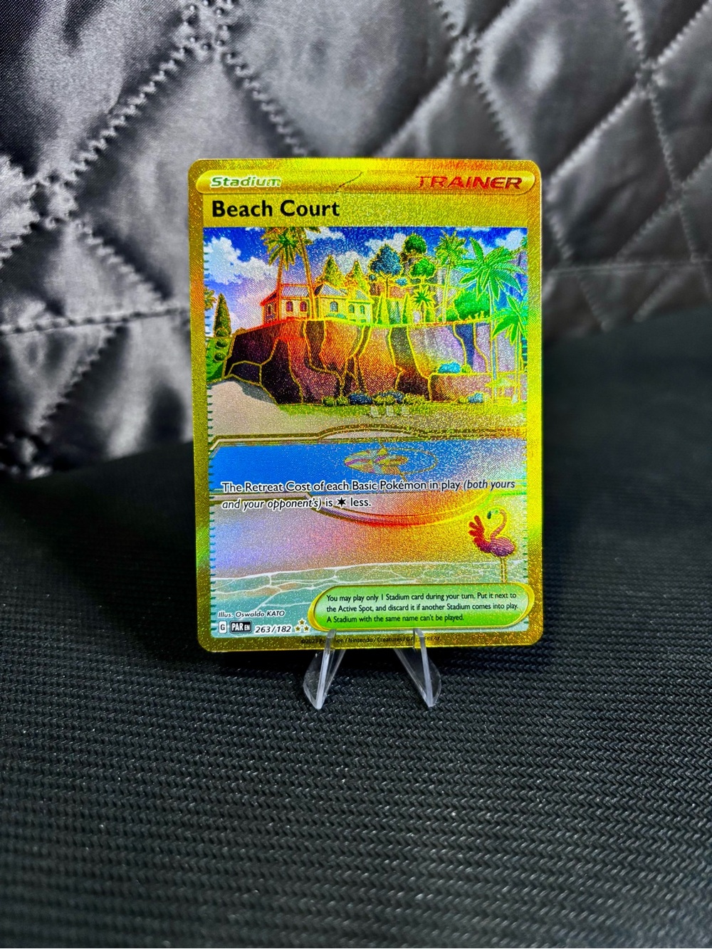 Beach Court 263/182 Hyper Rare Paradox Rift Pokemon Holo Near Mint